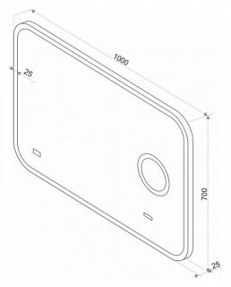 Зеркало с подсветкой Continent Bliss ЗЛП256 с увеличительной линзой 100см